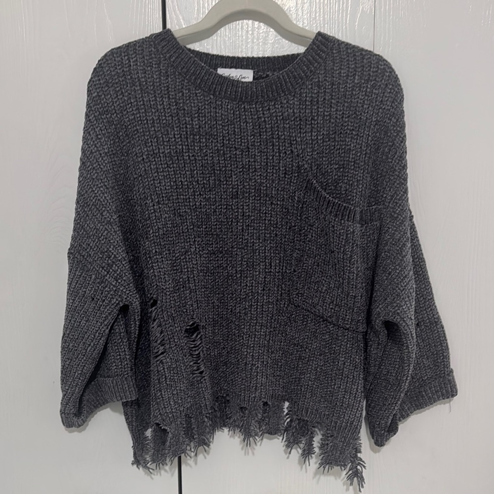 Carbon Charcoal Knit Sweater